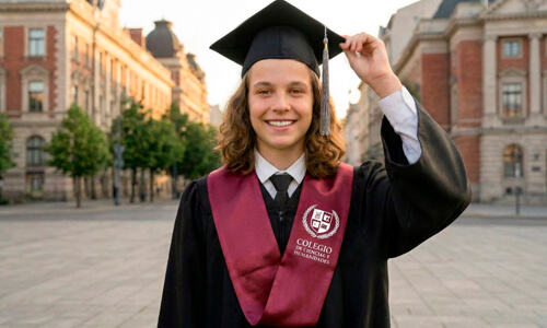 Beca de graduaci&oacute;n granate